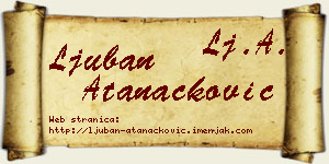 Ljuban Atanacković vizit kartica